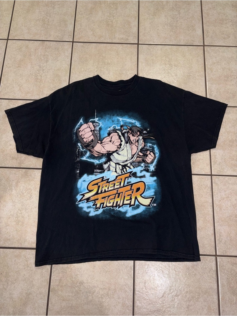 Street Fighter Ryu GOAT crew size XL black tee